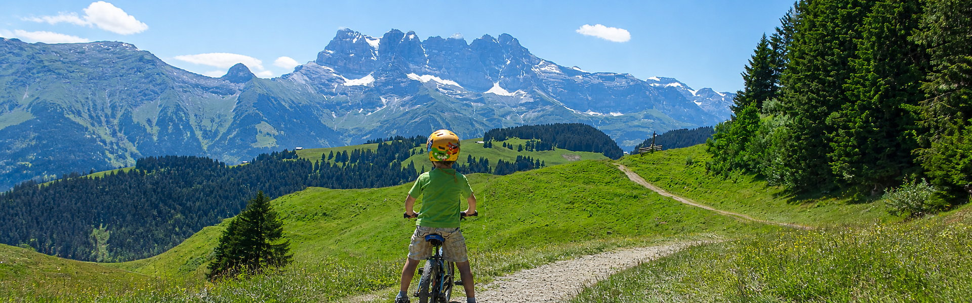 VTT électrique aux Crosets face aux Dents du Midi