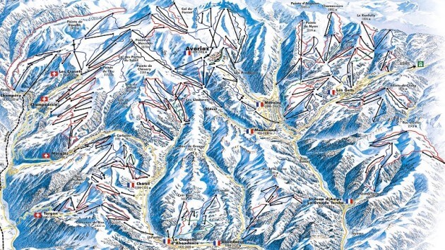 Plan des pistes des Portes du Soleil